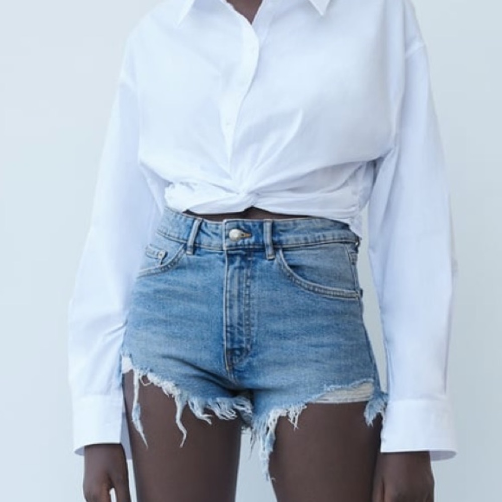Zara hi rise jean shorts